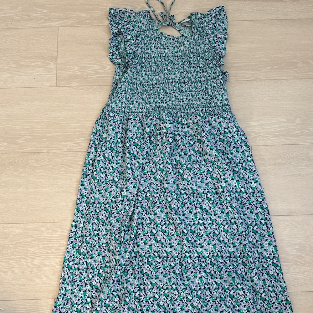 3/$10 a new day Teal Floral Midi Dress - Picture 6 of 6